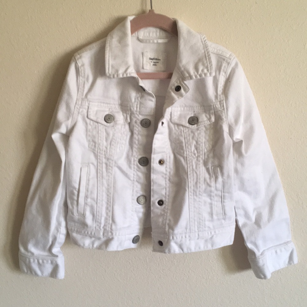 🦄 EUC Small Gap Kids white Jean jacket